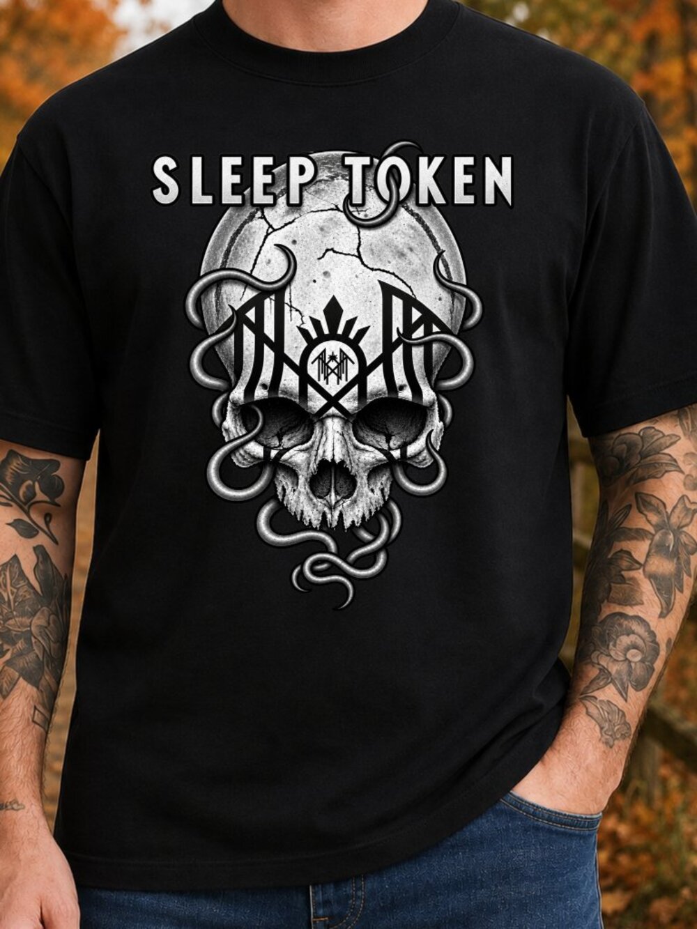 Sleep Token Skull TShirt Graphic Tee Adult Unisex Rock Metal Music Band Goth